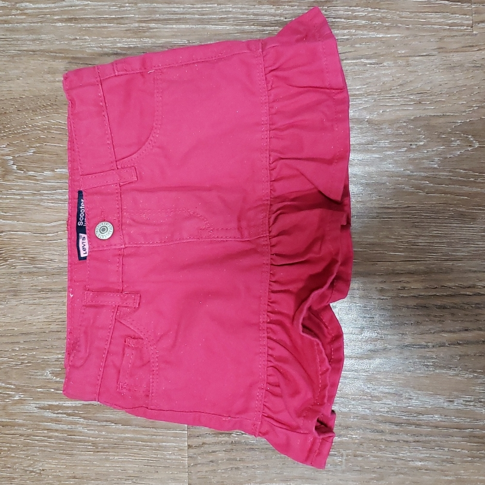 (4) Levi's Toddler Girl's Scooter Skort 100% Cotton Denim Sparkly Cute Playtime